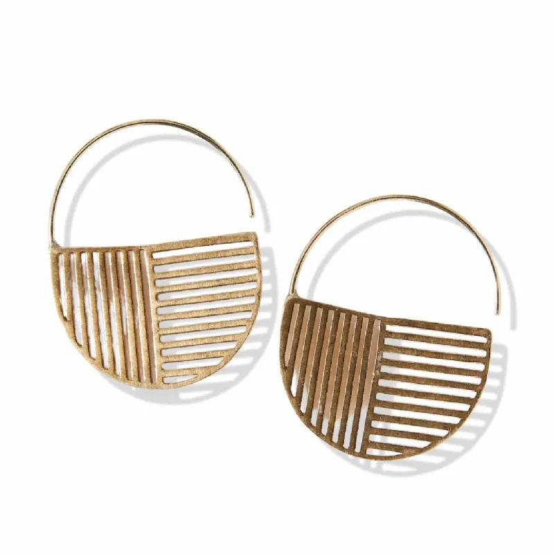 Wide ring earrings-Opposite Lines Hoop Earring’s