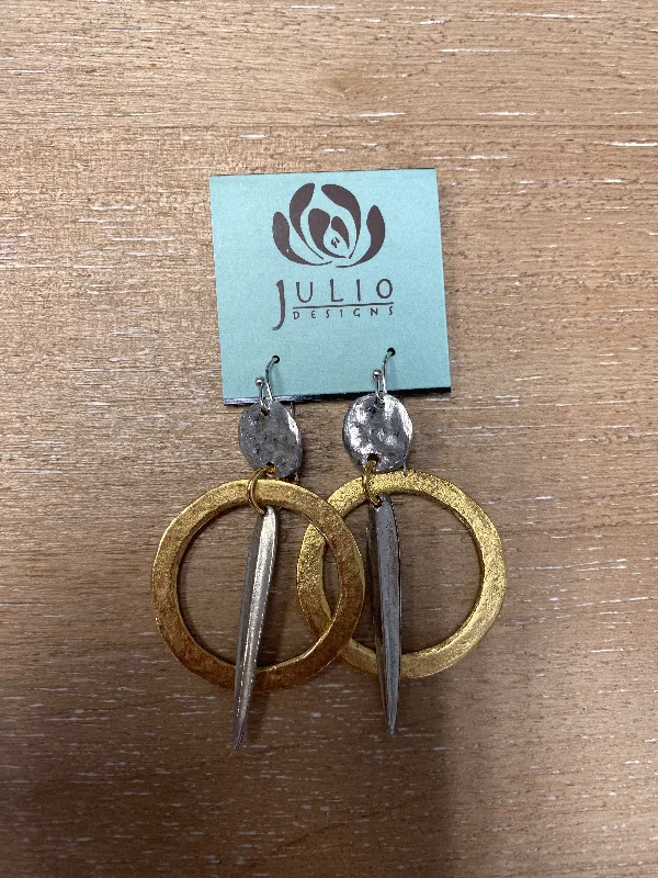 Wide hoop earrings-Julio Gold Hoop Earring