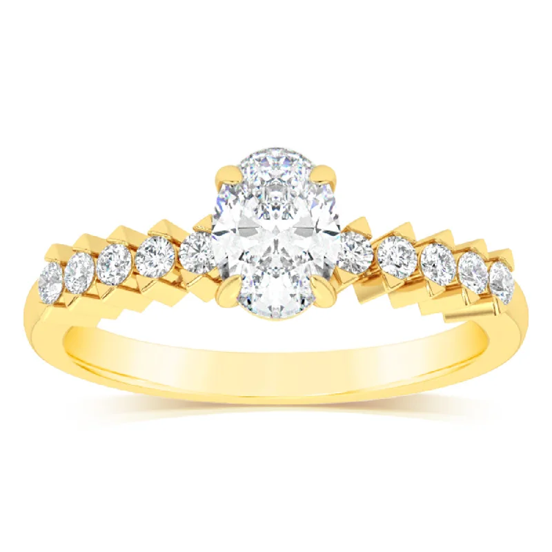 Raised letter rings-Luminesce Lab Grown 9ct Yellow Gold 1 Carat Diamond Solitaire Fancy Ring