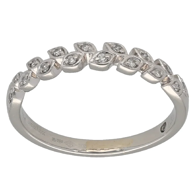 Wrapped thread rings-Platinum 0.08ct Diamond Half Eternity Ring Size N