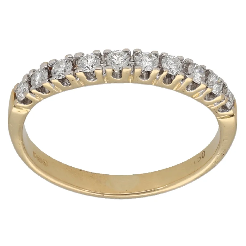 Vine style rings-18ct Gold 0.50ct Diamond Half Eternity Ring Size K