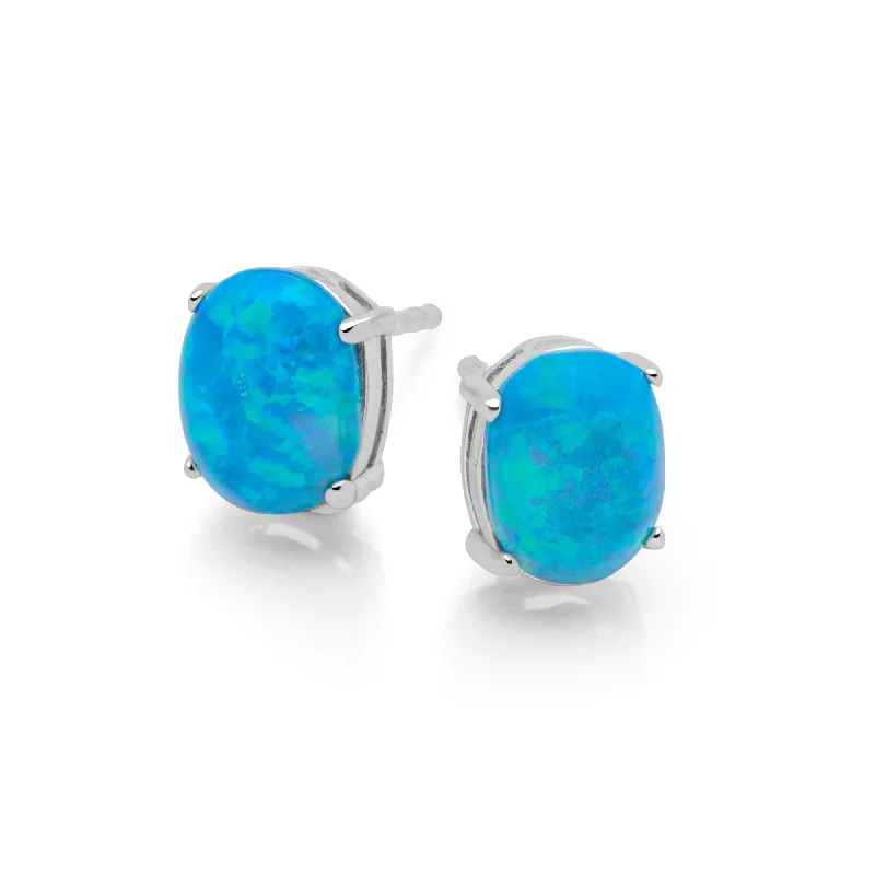 Crystal-twisted earrings-Sky Opal Earrings