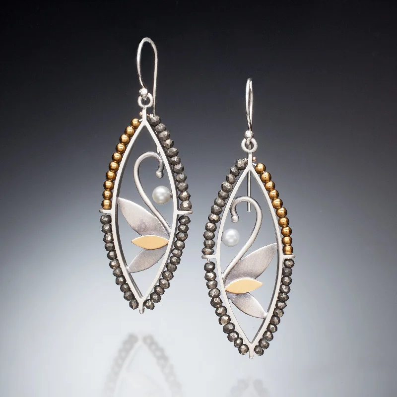 Pure crystal earrings-Mixed Metal Marquis Earrings