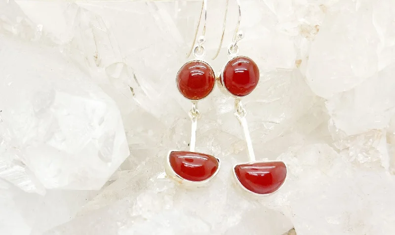 Sky themed earrings-Carnelian Sterling Silver Earrings $85