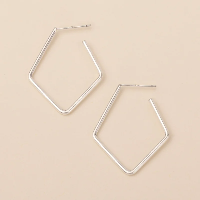 Gem weave earrings-Refined Earring Collection - Orion Diamond Hoop/Sterling Silver