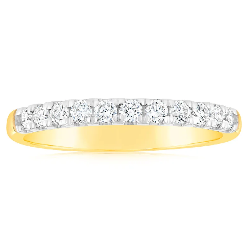 Surf theme rings-Luminesce Lab Grown Diamond 1/2 Carat Eternity Ring in 9ct Yellow Gold