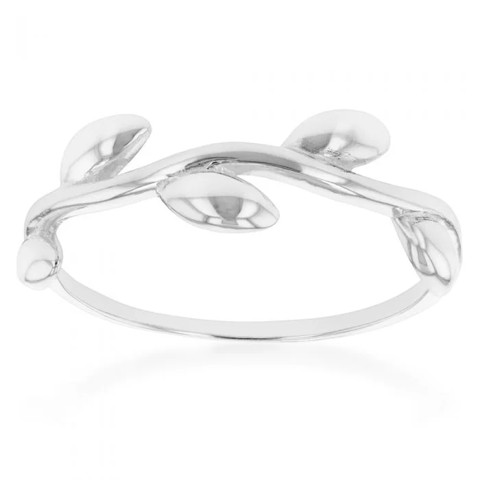 Light filigree rings-Sterling Silver Fancy Leaf Branch Ring