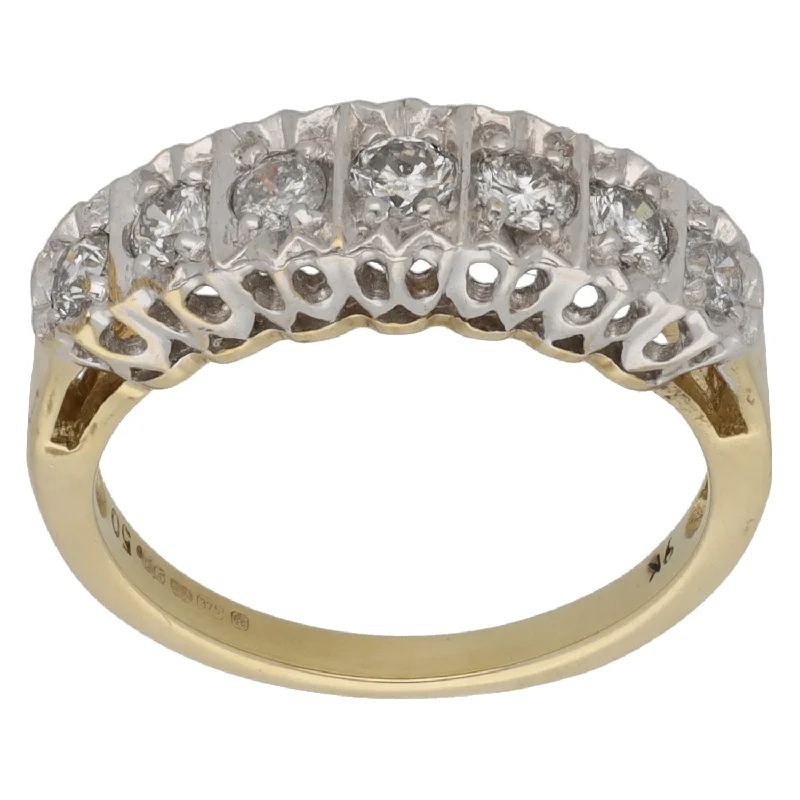 Raven feather rings-9ct Gold 0.50ct Diamond Half Eternity Ring Size K