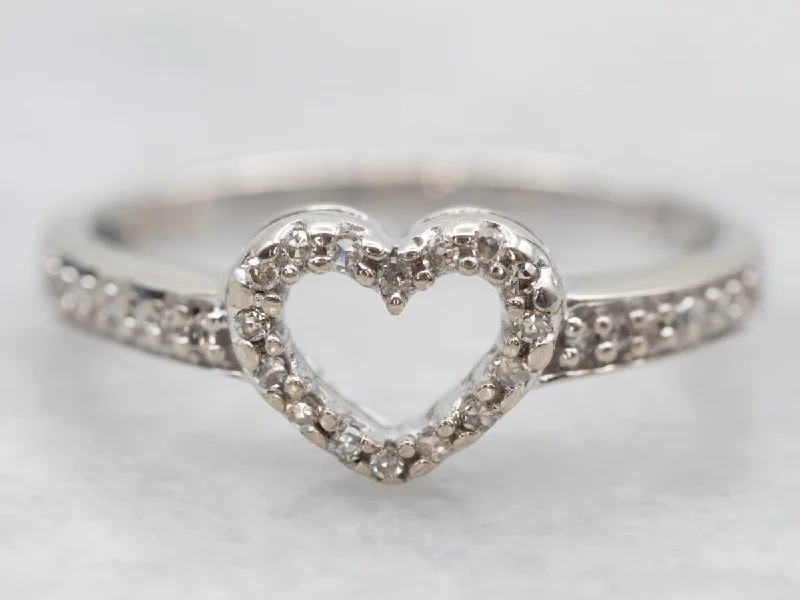 Large stone rings-Sweetheart Diamond Heart Ring