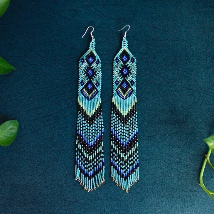 Oval dangle earrings-Blue Prism