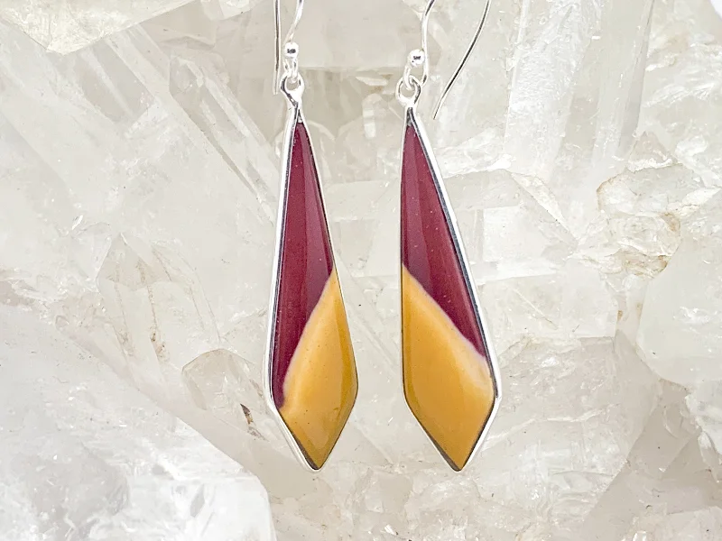 Soft threader earrings-Mookaite Sterling Silver Earrings $90