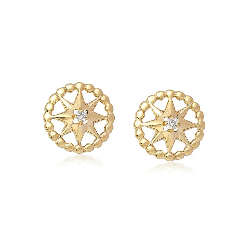 Spinel earrings-NORA STAR DISC STUD EARRINGS