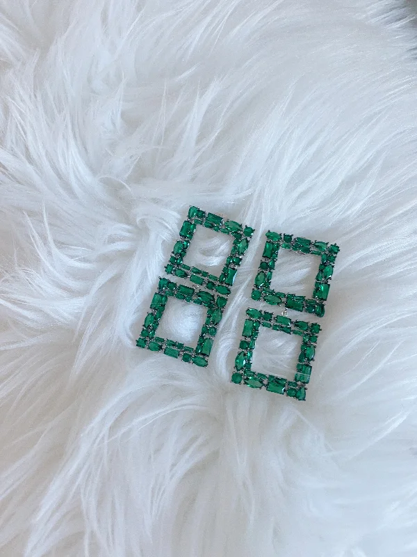 Fine texture earrings-KAYLA EMERALD GREEN DROP EARRINGS BY NICKHO REY