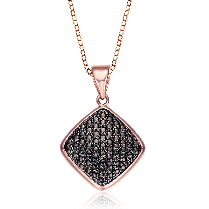 Chic art necklaces-Cz Black Square Pendet