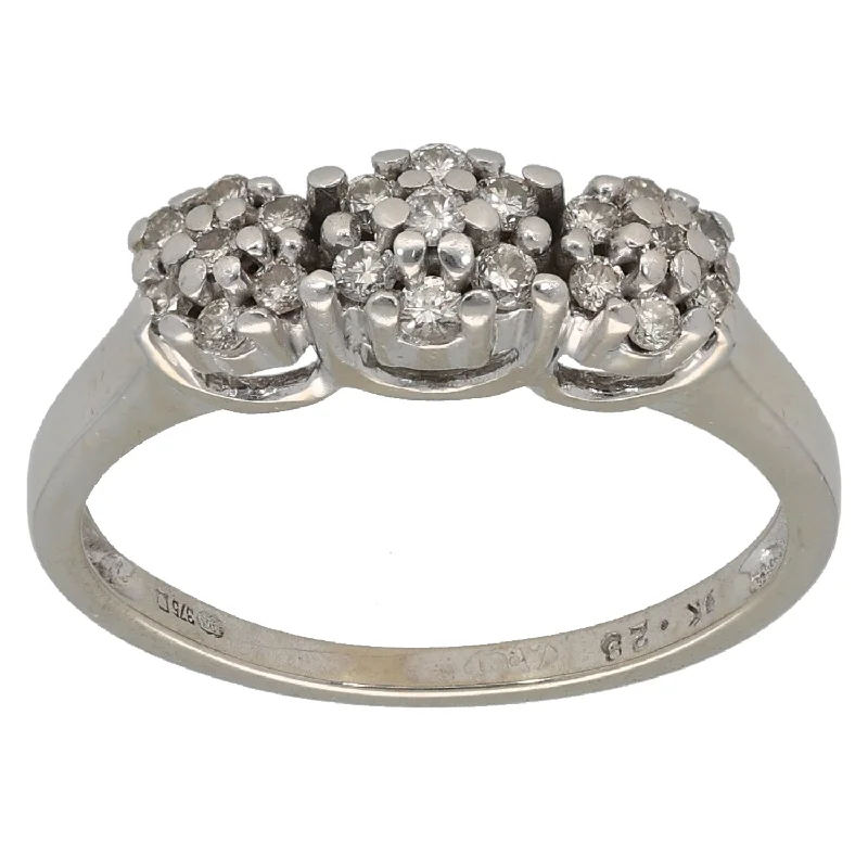 Burnished bronze rings-9ct White Gold 0.01ct Round Diamond Dress/Cocktail Ring Size M