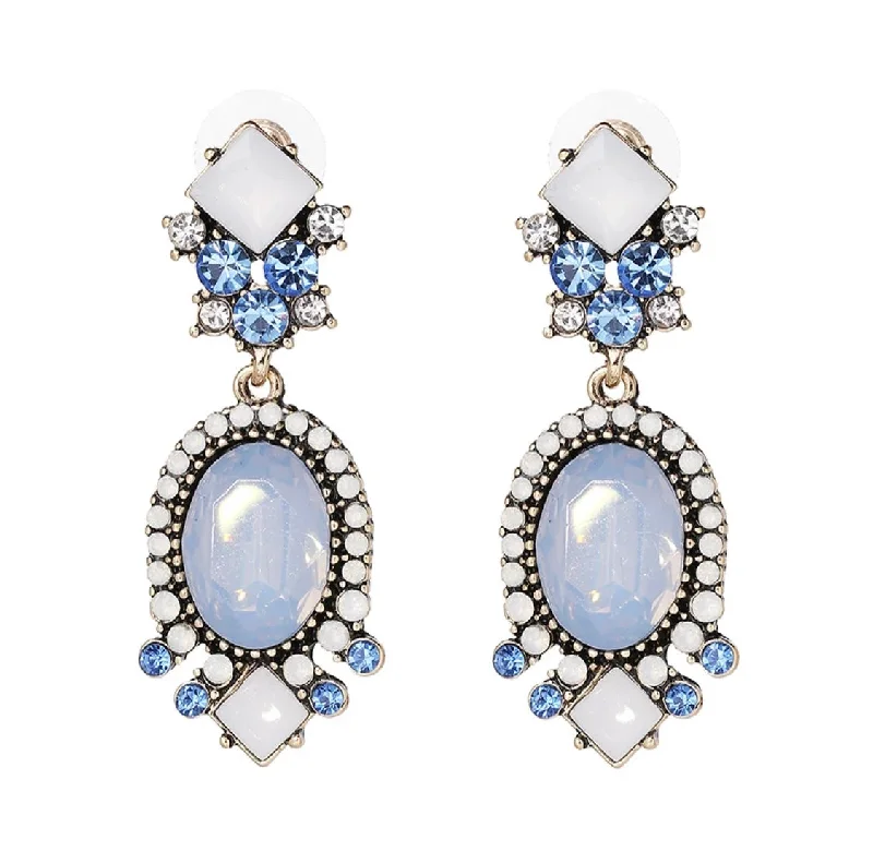 Soft threader earrings-Blue Earrings