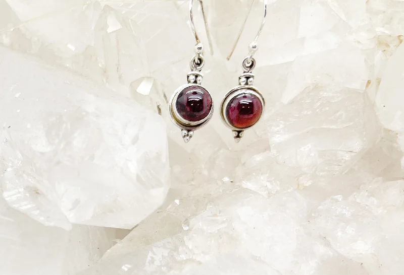 Crystal-twisted earrings-Garnet Sterling Silver Earrings $45