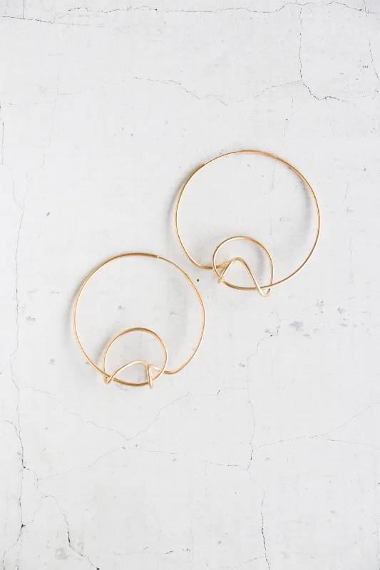 Light drop earrings-Calligraphy Hoops