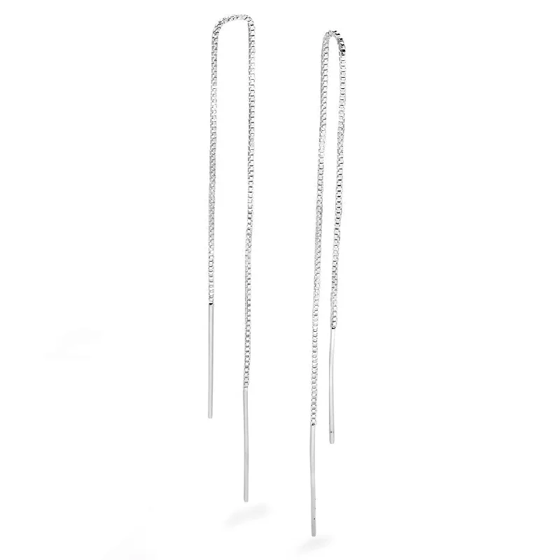 Nine-tier earrings-Silver Thread Earrings