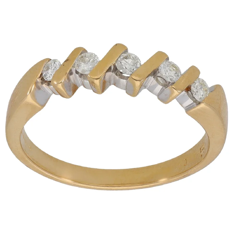 Fern carved rings-18ct Gold 0.25ct Diamond Dress/Cocktail Ring Size O