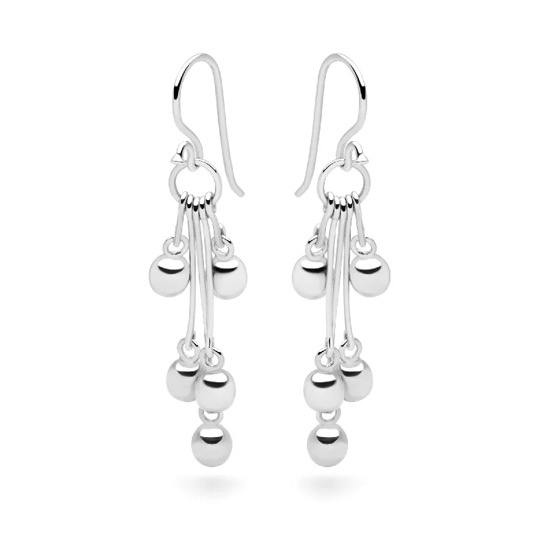 Fine triangle earrings-Silver Berry Earrings