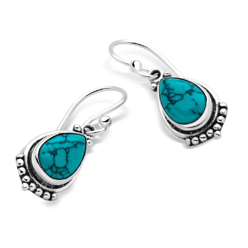 Wide hoop earrings-Turquoise Belle Earrings