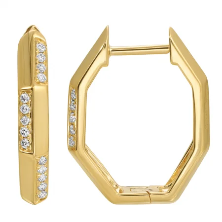 Tiny dot earrings-SHARA GEOMETRIC SHAPE HOOP EARRINGS