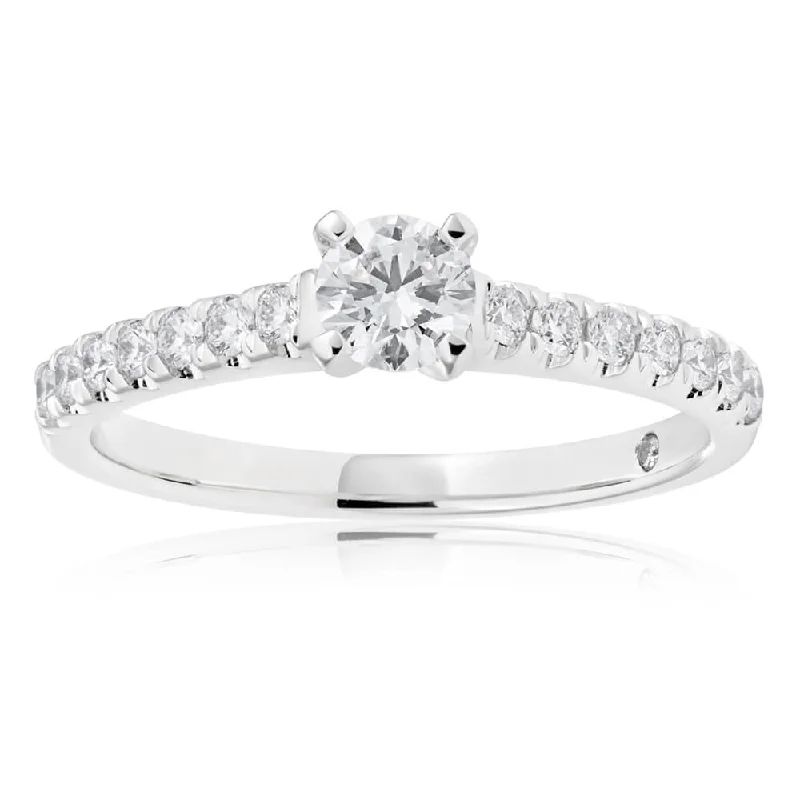 Bow knot rings-Flawless Cut Engagment ring with total dia weight of 1/2 carat. 1/4 carat centre