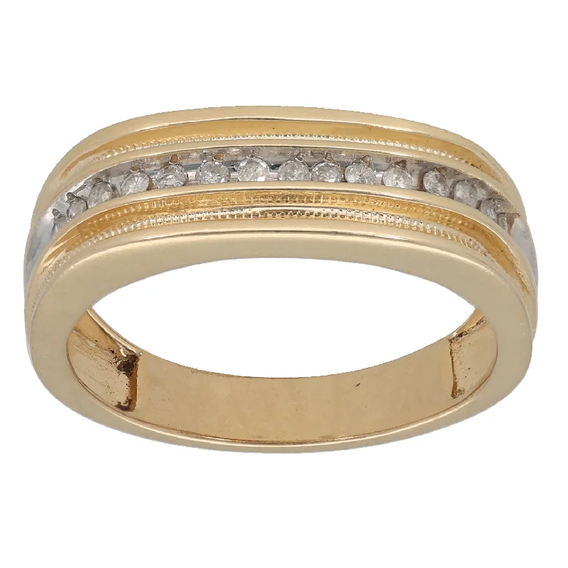 Layered design rings-9ct Gold 0.15ct Diamond Alternative Ring Size V