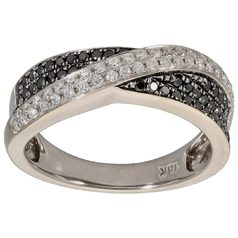 Smooth design rings-18ct White Gold 0.21ct Diamond Dress/Cocktail Ring Size N