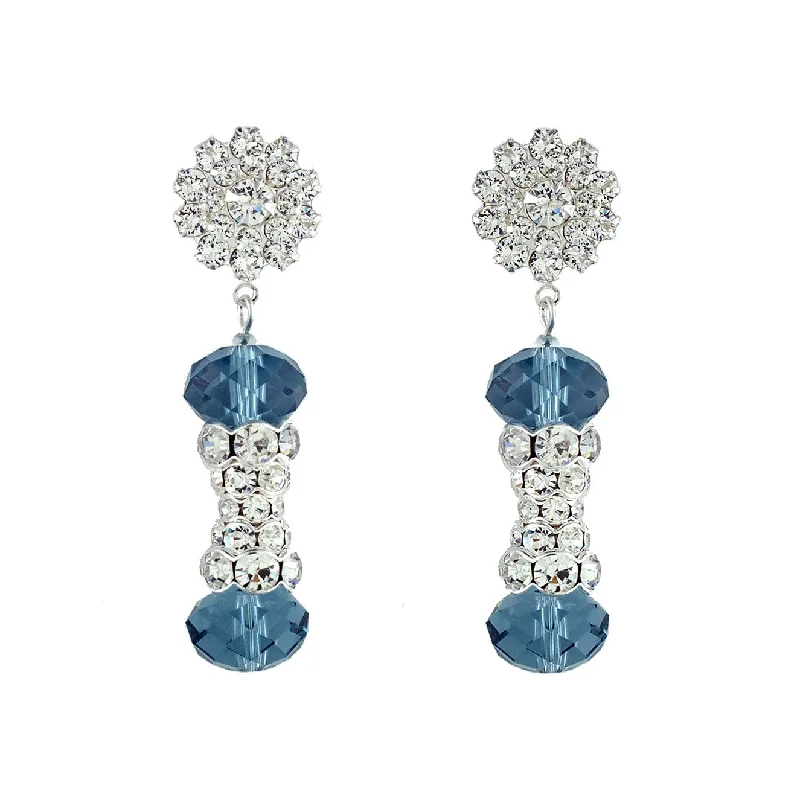 Pure crystal earrings-Crystal Embellished Statement Earrings