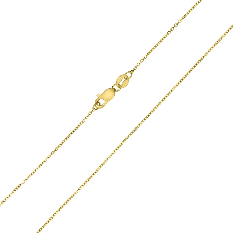 Pure crystal necklaces-10K Yellow Gold 0.8Mm Shiny Cable Chain With Lobster Clasp - 20 Inch