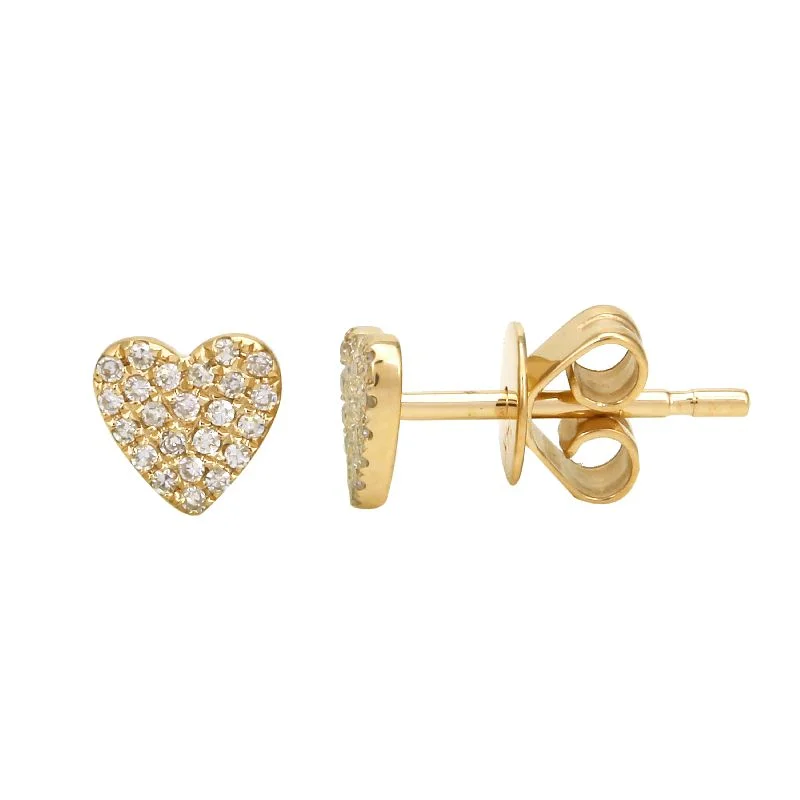 Vivid gem earrings-MILLY DIAMOND HEART STUD EARRINGS