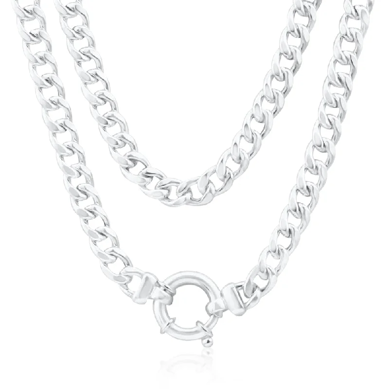 Fine texture rings-Sterling Silver Hollow Curb Boltring Chain 45cm