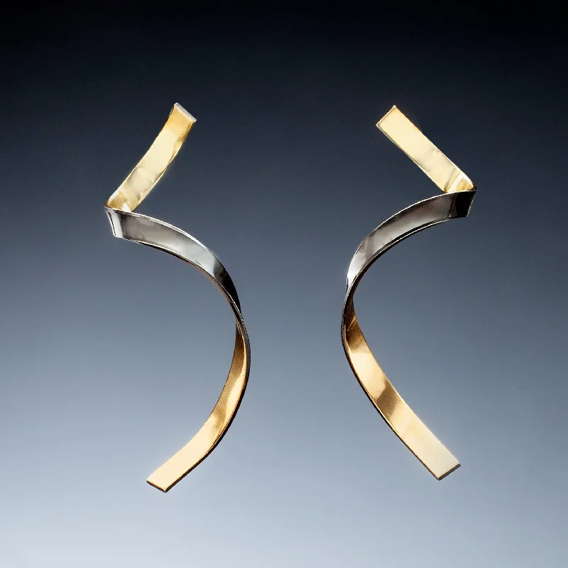 Cebu tile earrings-Gold Inside Twist Earrings