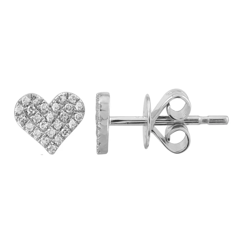 Flat stud earrings-EMILY HEART STUD EARRINGS