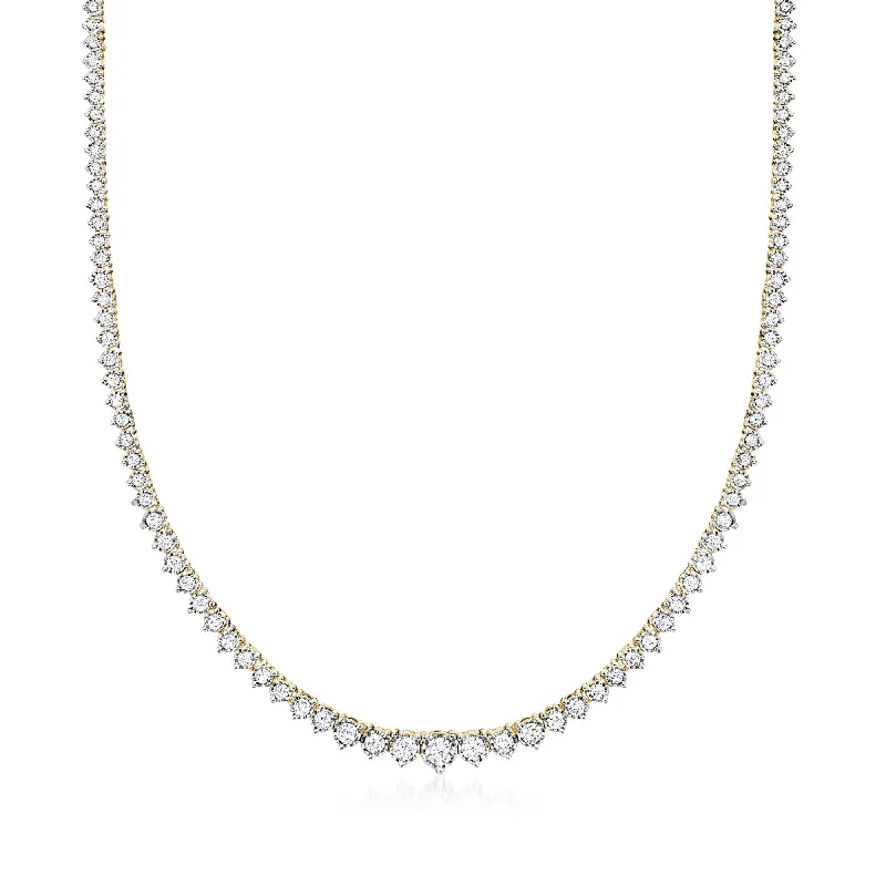 Classic locket necklaces-Ross-Simons Graduated Lab-Grown Diamond Tennis Necklace in 18kt Gold Over Sterling