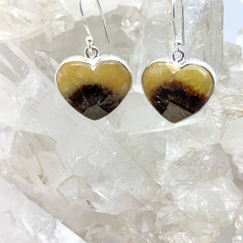 Wide ring earrings-Septarian Sterling Silver Earrings $80