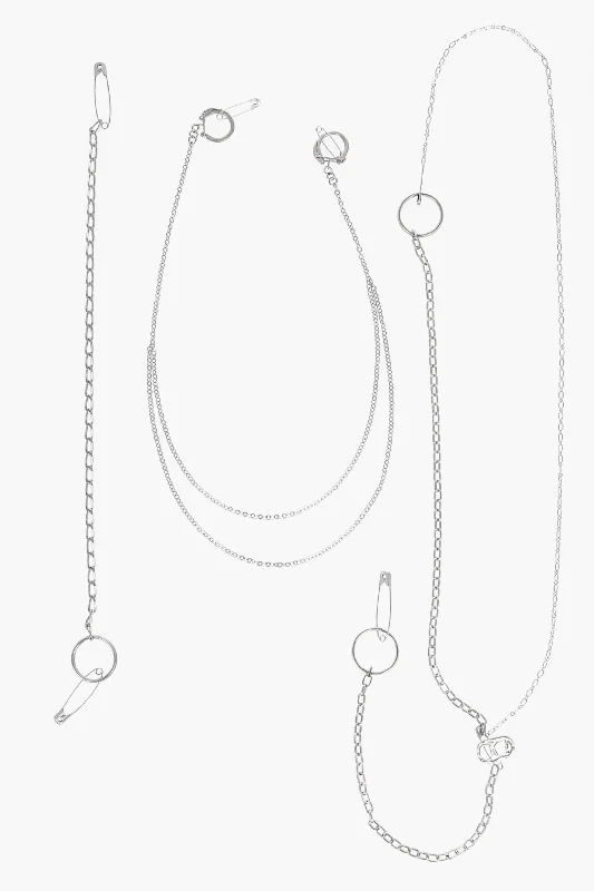 Sprite wing necklaces-Maison Margiela Mm6 Pins With Safety Pins And Chains Desing