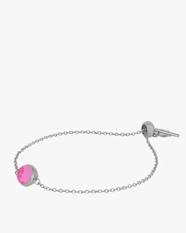 Secure clasp bangles-July Birthstone Joy Signature Bracelet, Silver