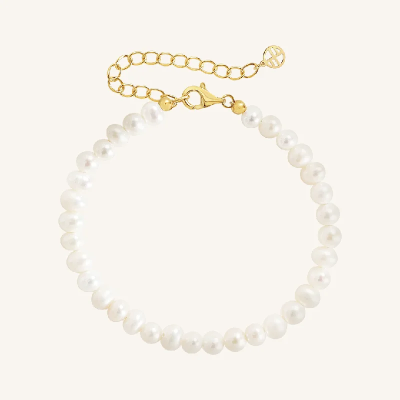 Oval shape bracelets-Capri Pearl Bracelet 4mm