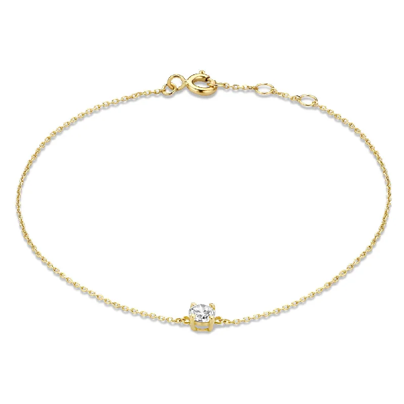 Raven motif bangles-Le Marais Isabeau 14 karat gold bracelet with zirconia stone