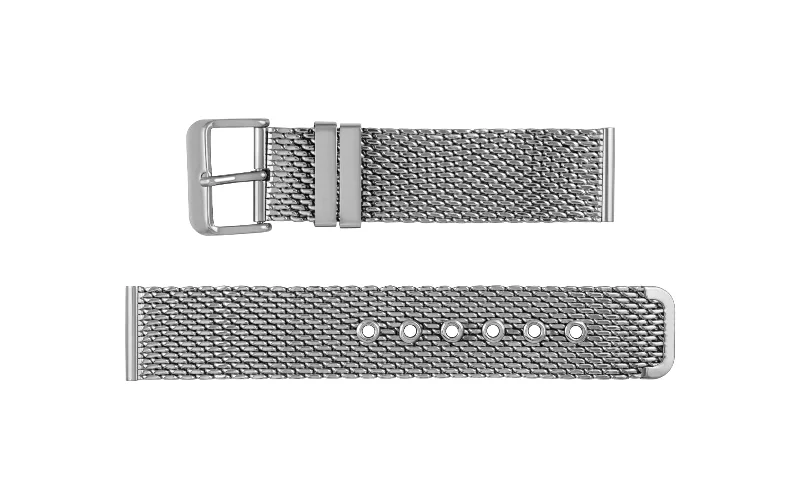 Polished word bracelets-AWB Steel Series - Silvertone 2-Piece Metal Bracelet Watch Band