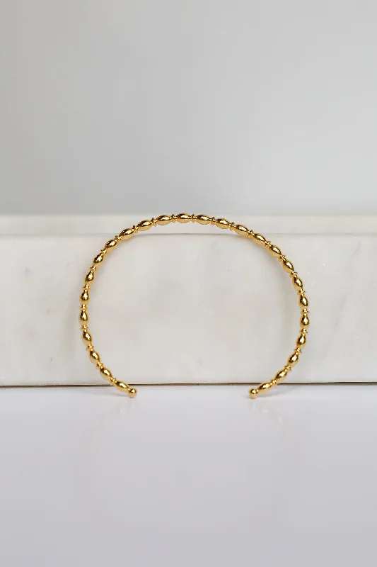 Maple grain bangles-Andrea Gold Cuff Bracelet