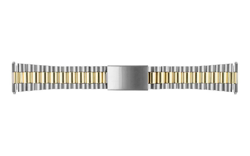 Braided silk bracelets-Hadley-Roma Men's Two Tone Rolex President® Style Straight End Metal Bracelet Watch Band