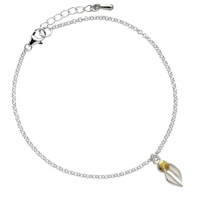 Love charm bangles-Sterling Silver Golden Snitch Bracelet