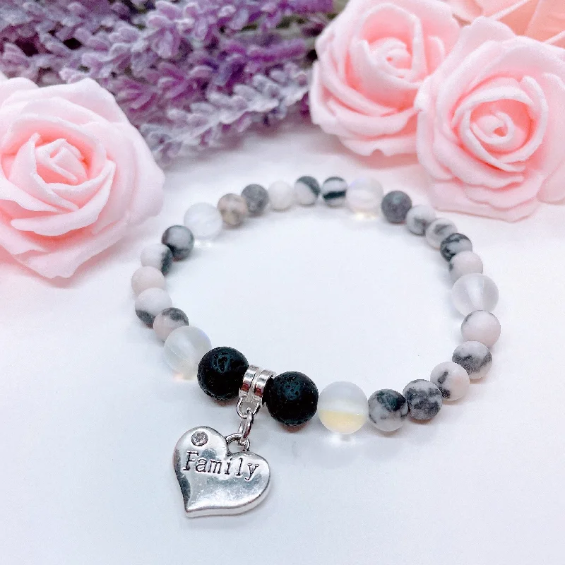 Gloss finish bracelets-Family Heart Companion Charm Bracelet Lava