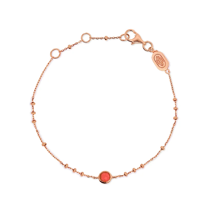 Bright silver bangles-Rose Gold Birthstone Bracelet