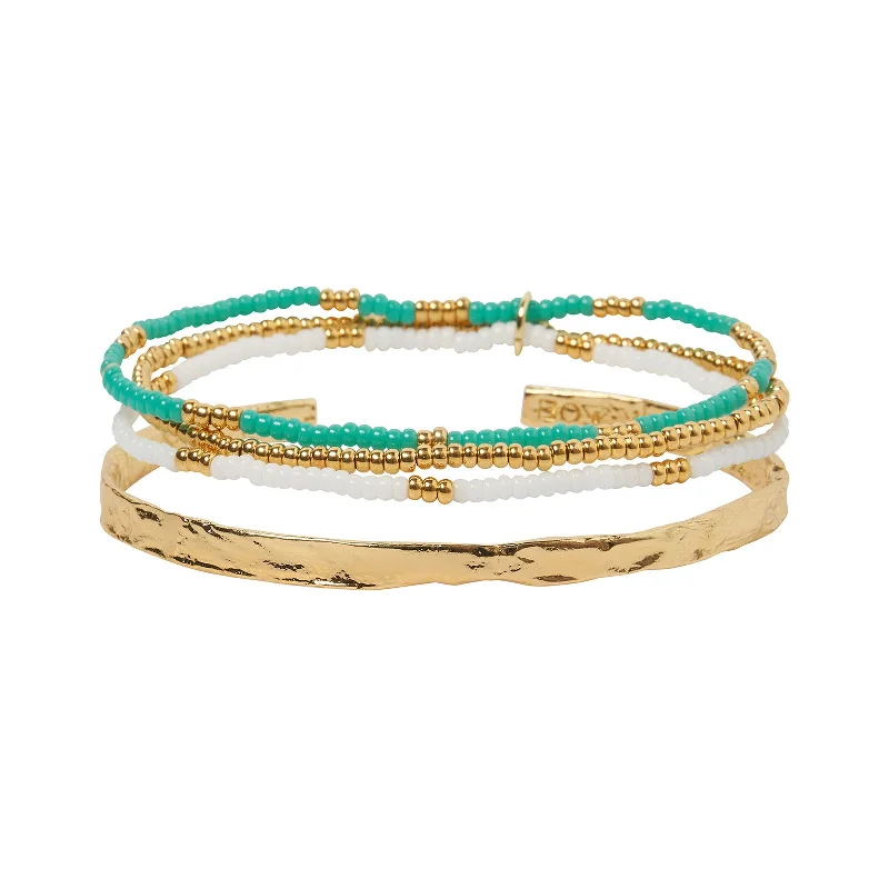 Wide chain bracelets-Sunshine Bracelet Stack - Ocean