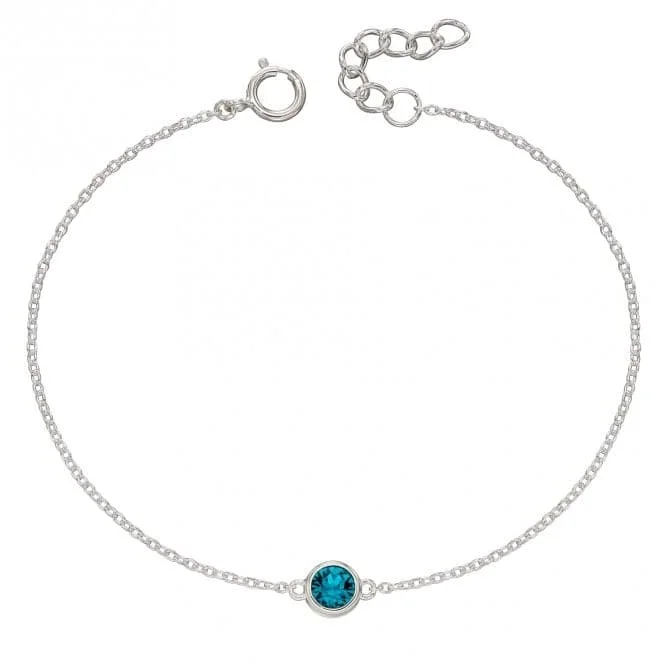 Polished word bracelets-December Birthstone Bracelet with Swarovski Crystal B5295